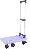 Folding Portable Platform Trolley Medium Purple Cargo Luggage Trolley for Household & Warehouse Moving Lightweight & Courier Cart Ideal for Easy Transport