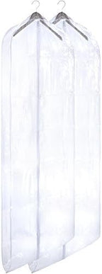 Handy Laundry Clear Vinyl Gown Bag - Protect Your Clothing While Traveling and Dust Free While Hanging in Your Closet. Ideal for Coats, Suits, Dresses or Gowns - Set of 2 (24 X 65 Inches)