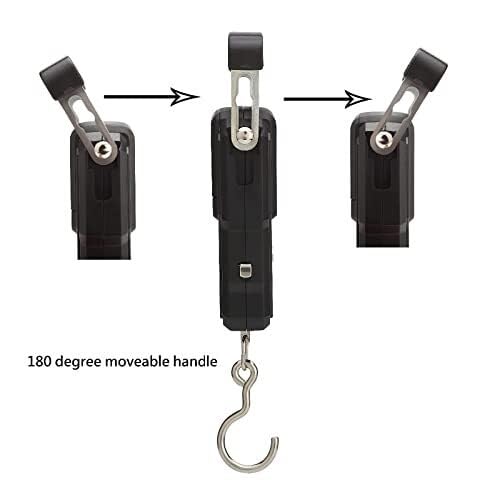 Portable Luggage Scale, Electronic Weighing Digital Scale LCD 75Kg 10g Luggage Scale Hanging Hook Fishing Scale with Measuring Tape
