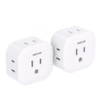 Multi Plug Outlet Extender 2 Pack, Wall Outlet Splitter with 5 Wall Outlets, Small Multiple Plug Extender, Cruise Essentials, Outlet Adapter No Surge Protector for Cruise Ship Home Office Dorm Room
