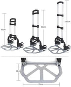 Heavy Duty Folding Hand Truck Collapsible Utility Cart with Wheels for Luggage Cargo & Household Shopping Portable Trolley for Easy Transport