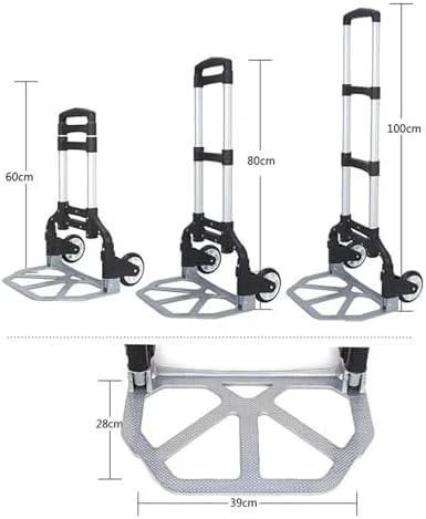 Heavy Duty Folding Hand Truck Collapsible Utility Cart with Wheels for Luggage Cargo & Household Shopping Portable Trolley for Easy Transport
