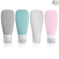 Silicone Travel Bottles, Leak Proof Squeezable Refillable Travel Accessories Toiletries Containers Travel Size Cosmetic Tube for Shampoo Lotion Soap Liquids (3oz Grey/blue/white/pink)