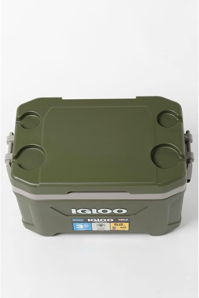 Igloo 60367 Sportsman Latitude 52 Cooler Box, Approx. 11.2 gal (49 L), Sportsman, Latitude, Outdoor, Camping, Leisure, Fishing, Green