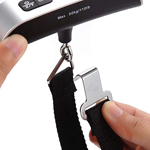 Electronic Backlit Luggage Scale up to 110lb (50kg) Capacity, Accuracy: .02lb (10g), with Thermometer (Battery Included) by EX ELECTRONIX EXPRESS