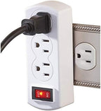 Topro23 Multi Outlet Wall Plug Grounded Triple Outlet Adapter with ON/OFF Switch 3 Prong ETL Listed 2 Pack White TP-SY610