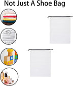15 Pack Shoe Bags for Travel, PE Waterproof Clear Drawstring Shoe Bag Large Portable Shoe Storage Bag for Men & Women Ideal for Luggage, Backpack, Gym and Daily Storage, Multi-Size