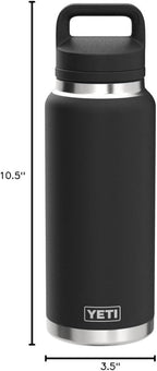 YETI Rambler 26 oz Bottle, Vacuum Insulated, Stainless Steel with Chug Cap, Black
