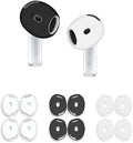 6 Pairs Ear Cover for AirPods 4,Anti Slip Ear Skin Tips Accessories Sport Ultra Thin Slim Soft Silicone Ear Tips Earbuds Gel Cover Compatible with AirPods 4th Generation (Black+White+Clear)
