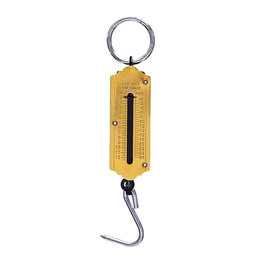 Portable Luggage Scale, Yellow Fishing Scale with Hook Portable Mechanical Luggage Scale Weight Scale Auto-Off Function for Household Shops