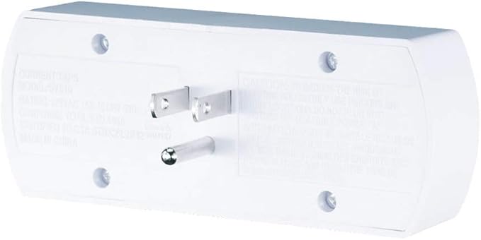 Topro23 Multi Outlet Wall Plug Grounded Triple Outlet Adapter with ON/OFF Switch 3 Prong ETL Listed 2 Pack White TP-SY610