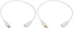 Monoprice USB Type-A to USB Type-A Female 2.0 Extension Cable - Gold Plated, 28/24AWG, 1.5 Feet, White (Pack of 2)