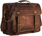 RAJERIYA Leather Messenger Bag for Men, 18 Inch Laptop, Vintage Handmade Leather Shoulder Satchel Bag, Full Grain Business Briefcase for Office/Work/Travel.