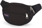 JanSport Fifth Avenue Fanny Pack Crossbody Bags for Women, Men - Stylish, Durable Waist Bag with Adjustable Belt, Main Zippered Pocket, Quick Stash Pocket - Travel Essentials - Black