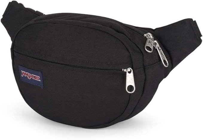 JanSport Fifth Avenue Fanny Pack Crossbody Bags for Women, Men - Stylish, Durable Waist Bag with Adjustable Belt, Main Zippered Pocket, Quick Stash Pocket - Travel Essentials - Black