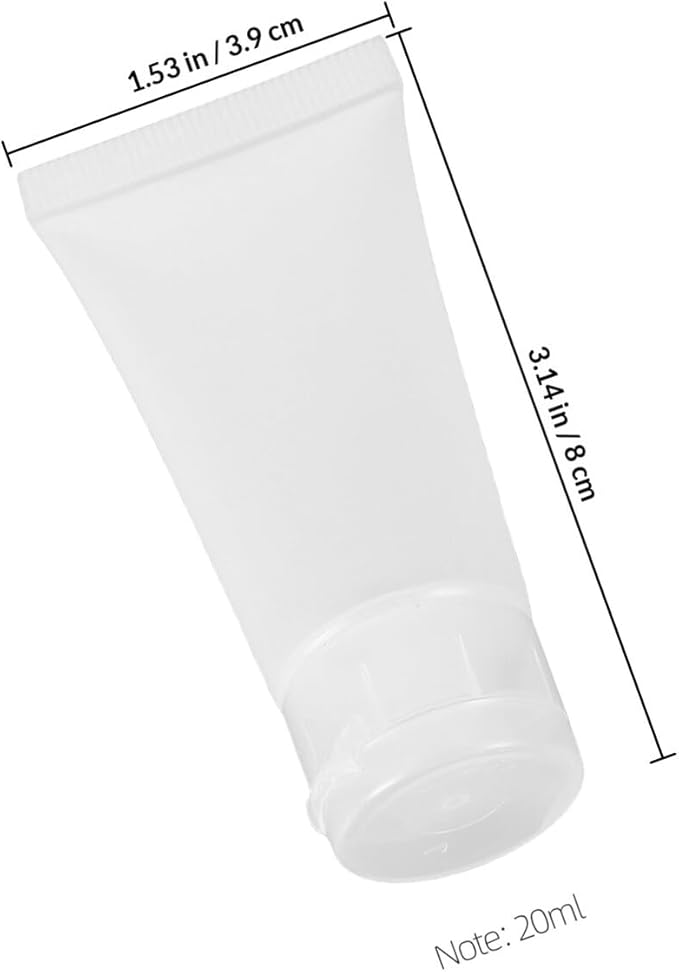 8pcs 20ml Refillable Plastic Travel Containers with Flip Cap, Squeeze Bottles for Lotion and Cosmetics Packaging, Portable Sample Bottles for Toiletries and Facial Cleanser