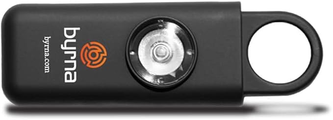 Byrna Banshee Personal Safety Alarm - 130 dB Loud Military Grade Self Defense Emergency Keychain Siren Device with LED Strobe Alert Light for Women, Men, Children, Elderly, Hikers and Runners (Black)