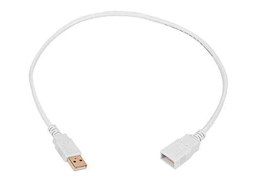 Monoprice 1.5' USB 2.0 A Male to A Female Extension 28/24AWG Cable, White (108604)