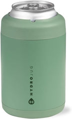 HydroJug Standard Can Cooler - 2-in-1 Insulated Can Cooler Cup - Stainless Steel Can Holder with Non-Slip Rubber Base - Screw-Top Lid - Dishwasher Safe - 12oz, Sage