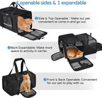 Wakytu Dog Carriers for Small Dogs, Cat Carrier Travel, Expandable, Collapsible, 900D High Density Oxford Cloth, Wear-Resisting, Anti Tearing, Reflective Tape,Safety Lock Zipper