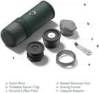 OutIn Mino with Fino, Portable Electric Espresso Machine with Portable Electric Coffee Grinder (Brown & Brown)