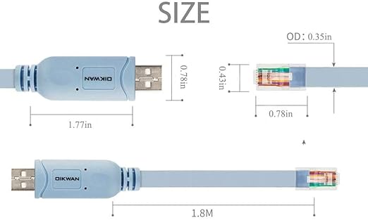 Console Cable USB to RJ45, USB Cable Compatible with Routers/Switch/Windows 7, 8,10,11 (10ft)