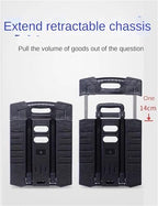 Folding Hand Truck Trolley Cart with 6 Wheels and Extendable Handle for Luggage Moving and Storage