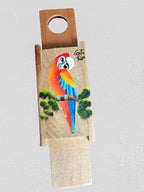 Tapanti store.Chorreador,Costa Rican handcrafted foldable wooden pour-over coffee maker.Includes a reusable cloth filter.Hand painted Macaw wooden design.Light Cedar.Perfect for travel (Red)