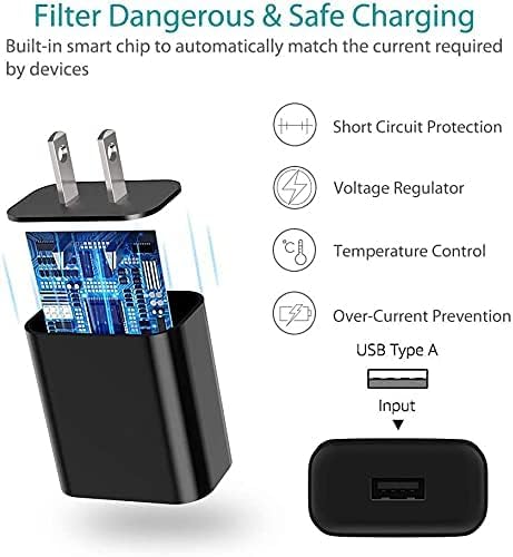 for Versa 4 Charger Versa 3 Charging Cable Wall Plug Charger Compatible with Fitbit Versa 4 /Versa 3 / Sense 2/ Sense Smart Watch Charging Cord