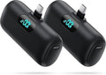 [2 Pack]Mini Portable Charger Power Bank for iPhone 17/16/15 Series,5000mAh PD USB C Cell Phone Portable Power,Travel Essentials Battery Pack for iPhone 17/17 Air/16/16 pro/15/Android/Samsung Galaxy
