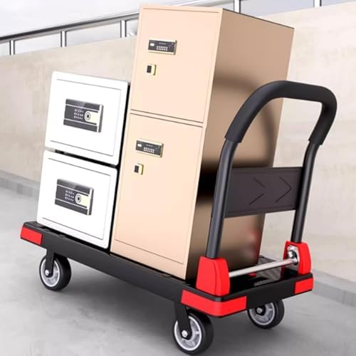 HeavyDuty Steel Utility Cart with Folding Platform and Swivel WheelsPerfect for Easily Moving and Transporting Heavy Loads