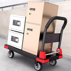 HeavyDuty Steel Utility Cart with Folding Platform and Swivel WheelsPerfect for Easily Moving and Transporting Heavy Loads