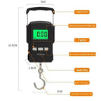 Portable Luggage Scale, Electronic Weighing Digital Scale LCD 75Kg 10g Luggage Scale Hanging Hook Fishing Scale with Measuring Tape
