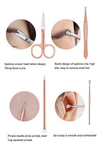 Manicure Set, 12 In 1 Stainless Steel Professional Pedicure Kit Nail Scissors Grooming Kit with Pink Leather Travel Case Pink