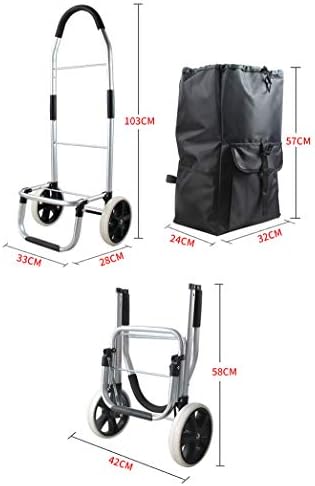 Folding Camping Wagon on Wheels Portable Shopping Trolley Cart Lightweight Hand Truck for Groceries Luggage & Camping Gear Easy to Store & Transport