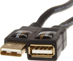Amazon Basics USB-A 2.0 Extension Cable, Male to Female, 480Mbps Transfer Speed, 6.5 Foot, Black