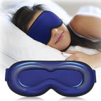 Weighted Blackout Sleep Mask, 3D Contoured Zero Eye Pressure, Lash-Friendly Deep Eye Cups, Adjustable Slide Buckle Strap, Spring Break & Beach Vacation Essential, Summer Travel Sleep Mask (Navy Blue)