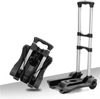 Heavy Duty Foldable Hand Truck Trolley Portable Luggage Cart for Travel & Shopping Folding Barrow for Home Use (Blue)
