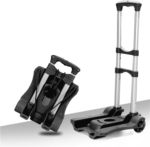 Heavy Duty Foldable Hand Truck Trolley Portable Luggage Cart for Travel & Shopping Folding Barrow for Home Use (Blue)
