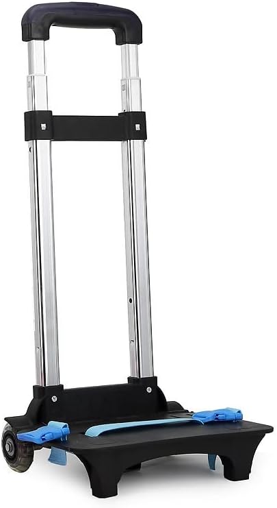 Folding Backpack Trolley Cart on Wheels, Lightweight Aluminium Alloy Hand Truck for Easy Transport of School Bags, Compact Design