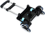 Folding Backpack Trolley Cart on Wheels, Lightweight Aluminium Alloy Hand Truck for Easy Transport of School Bags, Compact Design
