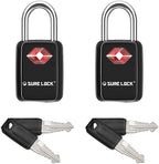 SURE LOCK Mini TSA Approved Keyed Luggage Lock – One Key Opens All, Fits Tight Zipper Gaps & Small Pull Holes, Compact Travel Lock for Suitcases, Backpacks & Handbags