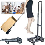 Heavy Duty Folding Hand Truck Portable Sack Trolley Cart for Luggage & Shopping Compact Foldable Utility Cart for Easy Moving (32x25x93cm)