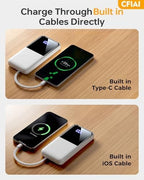 Portable Charger Power Bank - 15000mAh Battery Pack Portable Phone Charger with Built in Cable 22.5W Fast Charging Powerbank Compatible with iPhone Android Samsung Phone, Travel Camping Essential