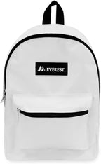 Everest Luggage Basic Backpack, White, Medium