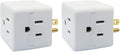 Uninex PS36 3-Outlet Grounded Plug Cube Taps, Extra-Wide Adapter Spaced, Easy Access, Compact, ETL Listed, 2-Pack