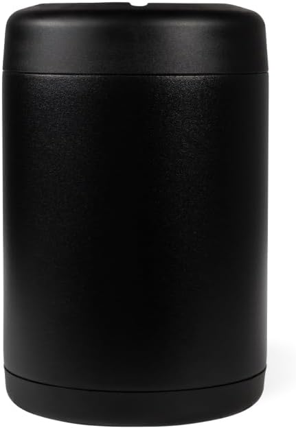 HydroJug Standard Can Cooler - 2-in-1 Insulated Can Cooler Cup - Stainless Steel Can Holder with Non-Slip Rubber Base - Screw-Top Lid - Dishwasher Safe - 12oz, Black