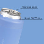 HydroJug Standard Can Cooler - 2-in-1 Insulated Can Cooler Cup - Stainless Steel Can Holder with Non-Slip Rubber Base - Screw-Top Lid - Dishwasher Safe - 12oz, Light Blue