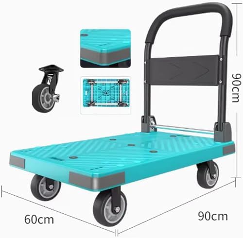 ty Folding Flatbed Trolley Cart with Swivel WheelsPortable Steel Hand Truck for Office Moving Transport and Easy LiftingIdeal Push Cart for Home & Workplace