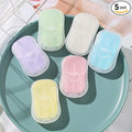 5 Boxes Blue Portable Soaps Sheets, Mini Portable Travel Soap Paper Sheets Disposable Water Soluble Hand Washing Bath Scented Paper Soap Camping Soap and Shampoo for Outdoor,Outdoor Recreation